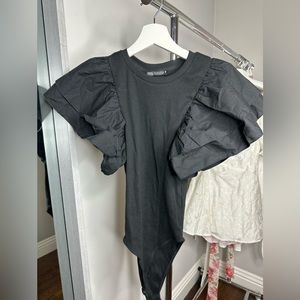 ZARA black ruffled bodysuit